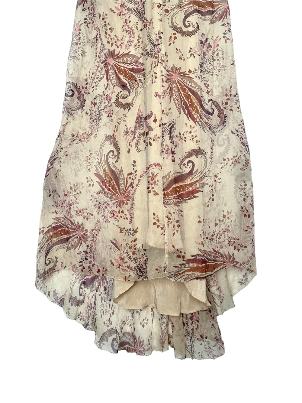 Vintage Fairycore Silk Sheer Maxi Dress High Low Goblincore Earthy Y2K Hobbit - Picture 8 of 15